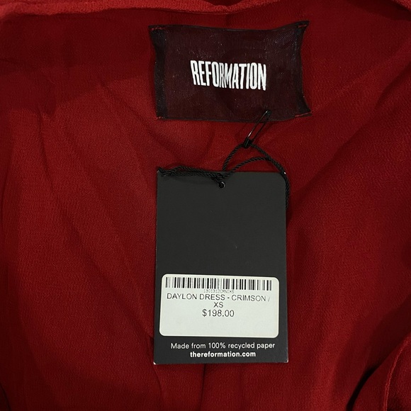 Reformation Daylon wrap little red dress long sleeve - Picture 5 of 5